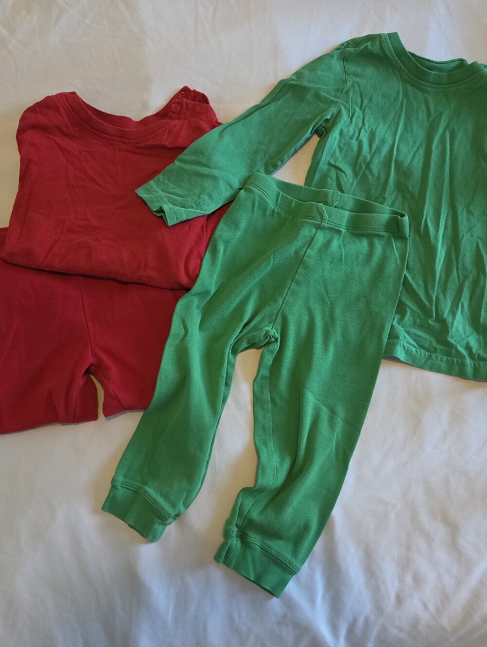 Primary Red and Green Toddler Pajama Sets